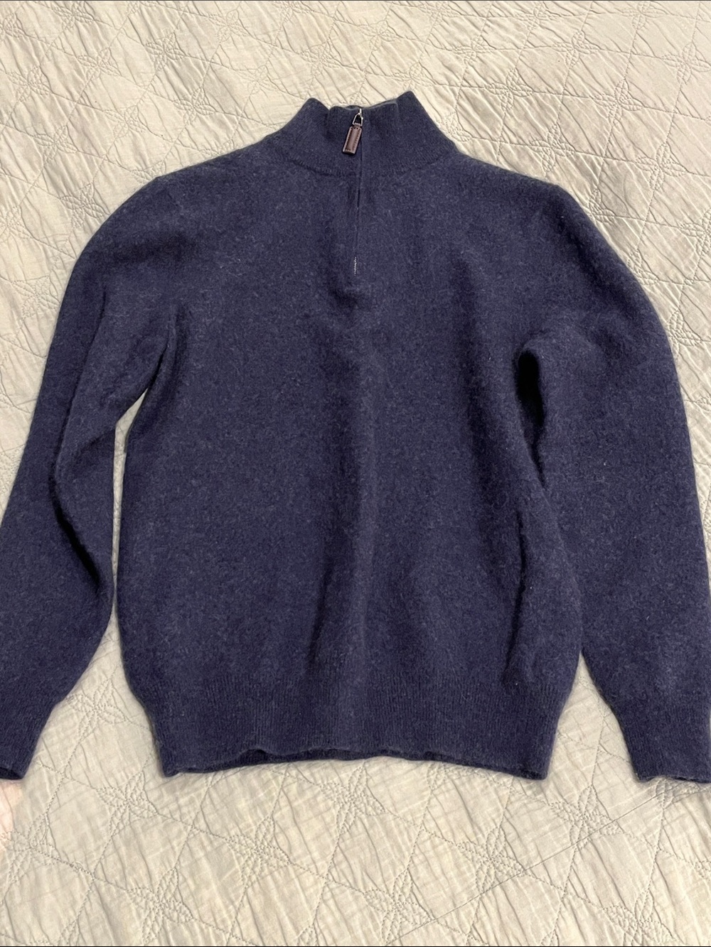 NWOT, Christian Lacroix Navy Half-Zip Cashmere Sweater